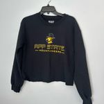 Black Gildan App State Sweatshirt‎ cutoff hem Yellow Photo 0