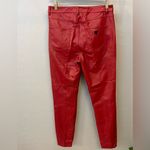 Guess faux leather vegan casual chino pant, red, sz 8, stretchy, NWOT Photo 3