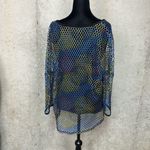 Joseph Ribkoff  Mesh Black/Multi Overlay Top Photo 4
