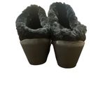 Aquatalia Black Suede Faux Fur Mules Shoes Block Heel Wedge Size 6.5 Photo 3