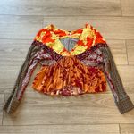 Free People  Aloha State of Mind Patchwork V-neck Cropped Top Size S Photo 1