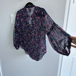 MISA Los Angeles  Nina FLoral Print Balloon Sleeve Blouse In Electric Ditsy Photo 3