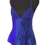 American Vintage Vintage Babydoll Sexy Royal Blue Lingerie Top Lace Bows Criss-Cross Strap Small Photo 0