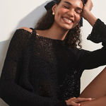 J.Crew NWT  Montauk Relaxed Sweater Black Photo 0