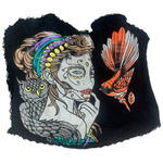 Black Tube Top with Colorful Graphic Design Size M Photo 0