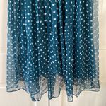 Zimmermann MONCUR SHIRRED POLKA-DOT CREPON MIDI DRESS IN TEAL SLIP DRESS Size 0 Photo 10