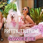 Pretty Little Thing  Pink Satin Ruche Bandeau Dress plt x saweetie size 6 Photo 1