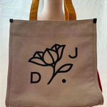 Draper James  Beige Tote Bag with Yellow Handles Photo 1