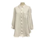 Caffe Marrakesh Solid White Casual Button Down Shirt White Size 3X Photo 6
