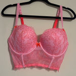 Victoria's Secret Neon Pink Very Sexy Corset Bra Photo 0
