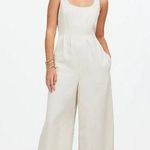 Madewell Wide Leg Jumpsuit Drapey Twill Muted Stone Beige Minimalist US 6 NWT Photo 0