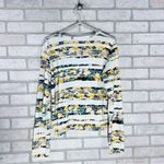 Anthropologie Moth NWT Array Floral Striped Zip Front Cardigan Sweater Size L Photo 5