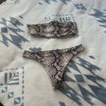 Nasty Gal  nude brown python snake tube top bikini set 10 Photo 4