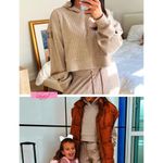Alo Yoga Alo Muse Hoodie Gravel Heather Tan Ribbed Stretchy Sweatshirt Sweater Pullover L Photo 9