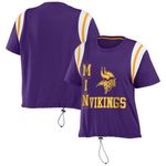 NFL WEAR by Erin Andrews Minnesota Vikings  drawstring crop top Large NWT Photo 1