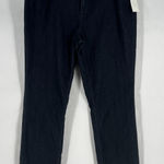 Liz Claiborne Skinny Leg Jeans Womens 14 Black Cotton Denim Stretch Curvy Fit Photo 0