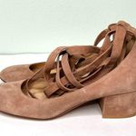Gianvito Rossi Suede Low Heel Pumps with Wrap Straps Mauve / Taupe Size 36.5 6 Photo 4