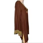 Inca Size L Brown w/ Rhinestone Embellishment Details Long Sleeve Swim Cover Up Size L Photo 1