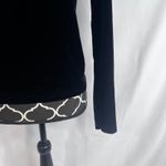Energie Black Velvet Square Neck Long Sleeve Fitted Dressy Top Size Large Photo 4