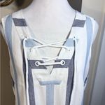 Southern Tide Blue/White Striped Lace Up V Coastal Preppy Shift Dress Sz Small Photo 1