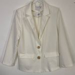 Lush Clothing Lush Cream Blazer with Wooden Buttons size M Photo 2