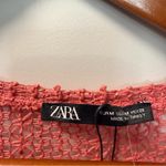 ZARA NWOT  Short Sleeve‎ Knit Net See Through Sheer Top Coverup Blouse Stretchy M Photo 3