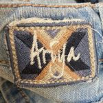 Ariya Jeans Ariya Women's Blue Distressed Low Waist Straight Leg Denim Jeans Pants Size 7/8 Photo 4