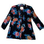 Maeve  Woodland Walk Button Down Shirt Black Floral Print Anthropologie Size‎ 4 Photo 0
