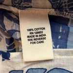 Nicole Miller Artelier 100% Cotton Blue Cream Tropical Off Shoulder Blouse M Photo 4