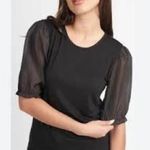 Chic Black Puff Sleeve Top Size M Photo 2
