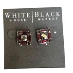 White House | Black Market Red Baguette Stud Earrings Photo 0