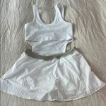 Aerie NWT Ribbed Cut Out Athletic Tennis Skort Dress Romper White Large Photo 0