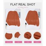 NEW~ V Neck Waffle Knit Sweater Outfits Loose Pullover M Orange Size M Photo 4