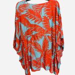 Escapada  Living Teal Orange Mini Dress Cover Up Hawaiian Tropical NWT L/XL Photo 3