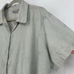 Jane Ashley Vintage  Gray Button Up Shirt Floral Embroidered Pockets Size 3X Photo 3