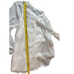 Liz Claiborne 3/4 Sleeve White Shimmer Pleated Sheer 2 Piece Top L NWT Photo 4