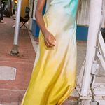 ZARA  Asymmetrical Satin Effect Tie Dye Dress Photo 3