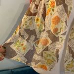 Vintage Cejon Silk Scarf with Seed Packets Floral Rectangle Garden Orange Photo 1