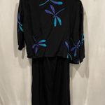 Adorable Y2K Bali batik black ruffle sleeveless dress and beaded jacket set 2pc Blue Size M Photo 0