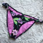 Topshop Black Purple Floral Tanga Ruffle Summer Swimsuit Bikini Bottoms NWT Photo 2