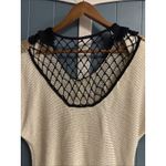 Handmade Vintage Fancy Crochet Ivory Black Gold Boho Hippie Top 40’s 50’s Vibes Sz S Photo 5