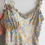 ZARA  Floral Ruffle Strap Sweetheart Neck mini Dress Small Colorful Photo 7