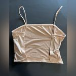 FADED ROSE Tan Soft Tank Top Open Back Diamond Inspired Strap Back Sz S EUC Photo 2