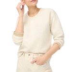 J.Crew - Beige and Cream Preppy Striped Reversible Quilted Pullover Sz M Photo 1