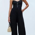 Madewell NWT Sleeveless Wide-Leg Jumpsuit in 100% Linen Black 14 *Broken Zipper* Photo 0