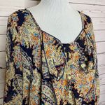 Umgee  Boho Paisley Print Big Bow Tunic Dress Size Large Photo 5