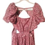 Elliatt Aubree Puff Sleeve Sequin Metallic Midi Dress Size XS Photo 10