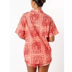 Petal and Pup Taylor Peach Palm Tree Floral Oversized Shirt L Photo 3
