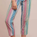 Anthropologie the odells Pastel Striped Cropped Pants Photo 0