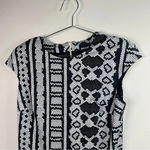 Just Cavalli  Black And White Printed Short Sleeve Knee Length Dress Photo 3